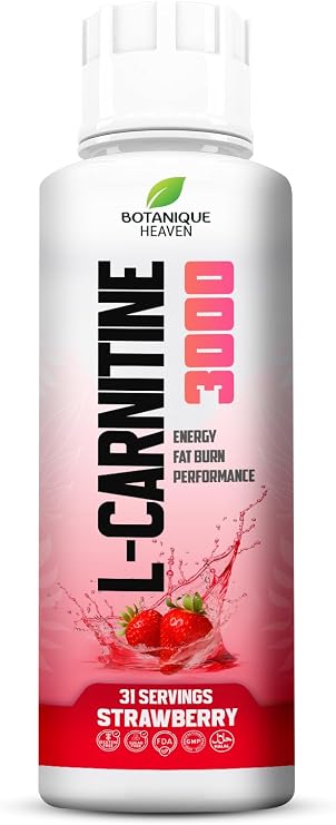 L-Carnitine Liquid 3000mg High Strength, Sugar Free, 31 Servings, Strawberry