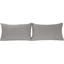 Stretch Pillowcases - Micro Jersey Knit & Ultra Soft, Standard Size - Set of 2 Pillow Cases, Light Gray