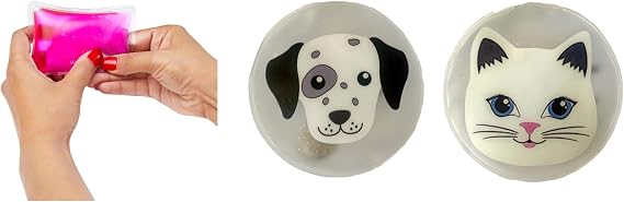 Pocket Stove with Cat and Dog,Hand Warmer,2 Hot Water Bags PVC 9Cm