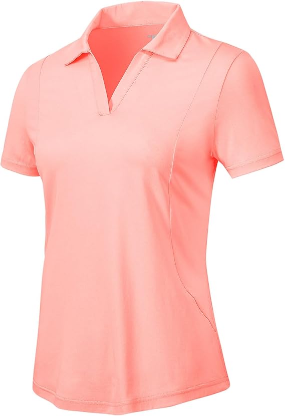 YSENTO Womens Golf Apparel Shirts Clothes V-Neck Tops Collared UPF 50+ Dry Fit Short Sleeve Tennis Polo Shirts