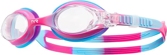 TYR Kids' Swimple Goggles - Colorful Swim Goggles for Beginners | Comfy Youth Unibody Fit | Advanced Anti-Fog UV Eye Protection | Safe No-Leak Silicone Gaskets | Quick-Adjust Release Button