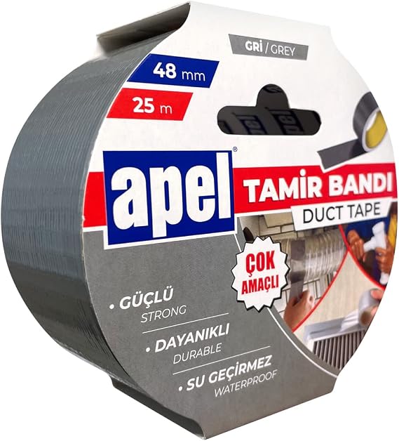 Apel Repair Tape (Duct Tape) Suspended Cardboard 48 mm x 25 m Grey