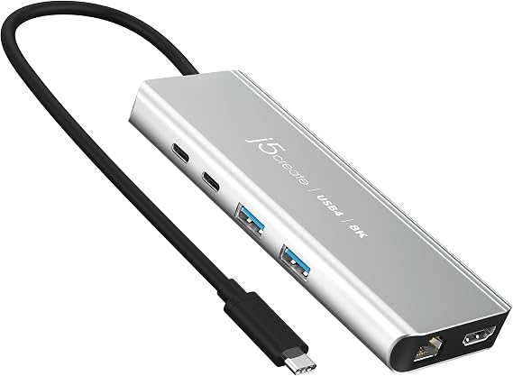 j5create USB4 8K Multi-Function Hub - 8K60/4K144 HDMI, 2.5G Ethernet, PD