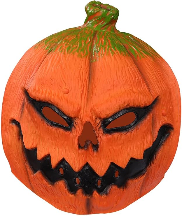 Taiture Adult Halloween Pumpkin Mask Cosplay Scary Pumpkin Face Mask Latex Jackolantern Helmet Head Mask Masquerade Halloween