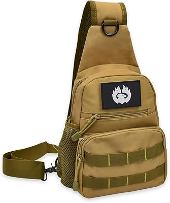 TORCH Crossbody Chest Bag Outdoor Sport Tactical MOLLE Backpack Shoulder Sling Travel Pack for Every Day Carry V2 Desert