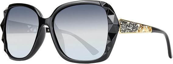 Butterfly Polarized Women Square Sunglasses Sparkling Shiny Trendy Frame