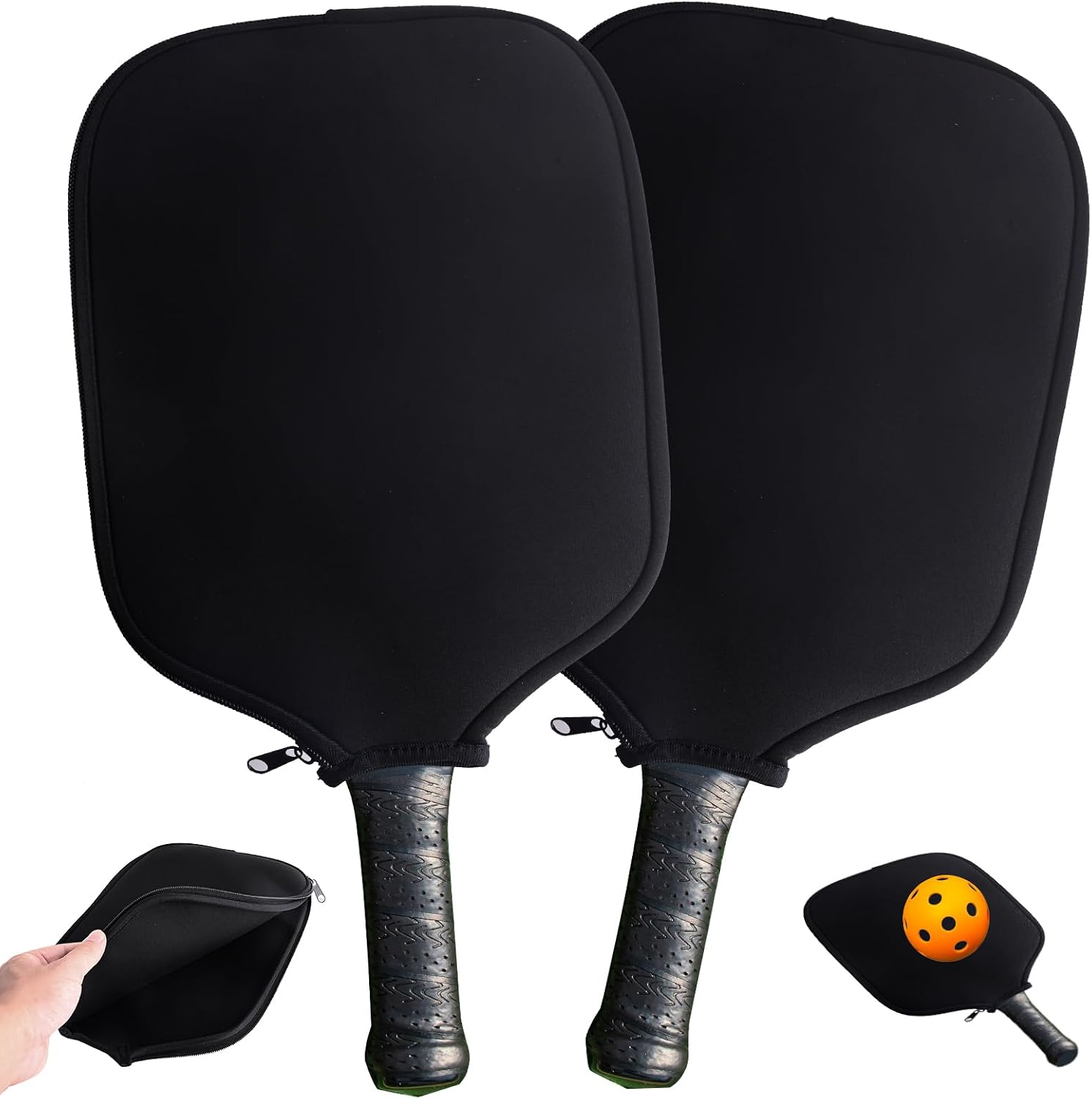 zxbaers Pickleball Paddle Cover, 8.8 x 12in Universal Pickleball Racket Sleeve Neoprene Pickleball Paddle Storage Bag Fit for Most USAPA Standard Pickleball Paddle Accessories2 Pack