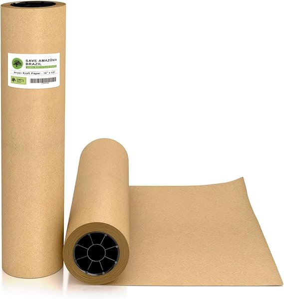 Brown Kraft Paper Roll - 18" x 1,200" (100') 100% RECYCLED - Ideal for Packing, Moving, Gift Wrapping, Postal, Shipping, Parcel, Wall Art, Crafts, Bulletin Boards, Floor Covering, Table Runner