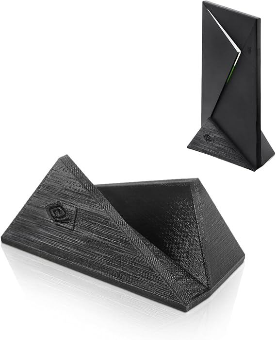 SplashNColor Vertical Stand Organizer Compatible with Nvidia Shield Android TV (2017 & 2019 Pro Models) - Compact Display with Logo & Lettering - Sleek Stand Nvidia Shield TV Mount (Jet Black)