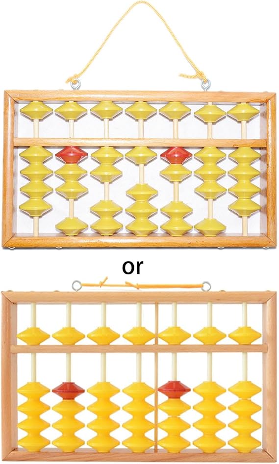 7 Column Non-Slip Hanging Wooden Abacus Chinese Soroban Educational Tool Mathmetic Calculator for Student Teacher Abacus, As Described