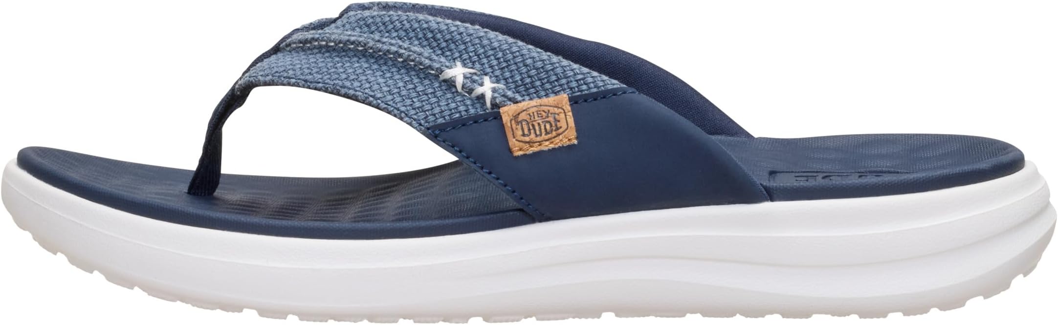 HEYDUDE Men's Finn Flip Braided Flip Flop Sandal | Contoured EVA Footbed