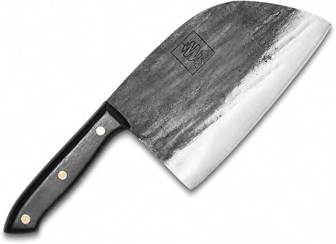 COOLINA Promaja 6" Chef Knife, Hand-Forged High-Carbon Steel, Wide-Blade Multipurpose Kitchen Knife for Slicing, Carving, Chopping, BBQ & Meat Cutting, Full-Tang with Ergonomic Wood Handle