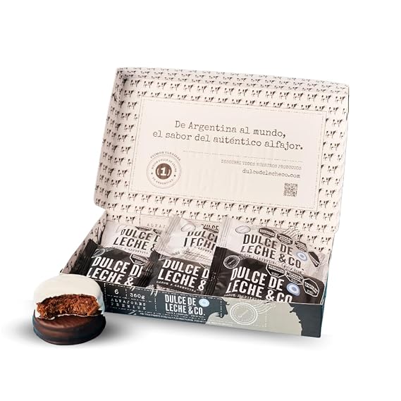 Dulce de Leche & CO. Alfajores Premium DDL&CO Box X 6 units. (Mixed) 3 Black and 3 White Chocolate - Made in Argentina (3)