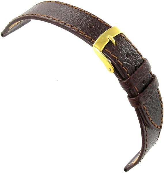 20mm Milano Brown Genuine Italian Leather Lightly Padded Stitched Watch Band 753