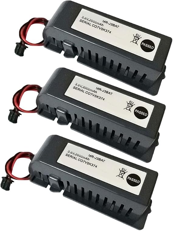 (3-Pack MR-J3BAT 3.6V 2000mAh PLC Non-Rechargeable Disposable Li-ion Battery for ER6VC119A/B, MR70