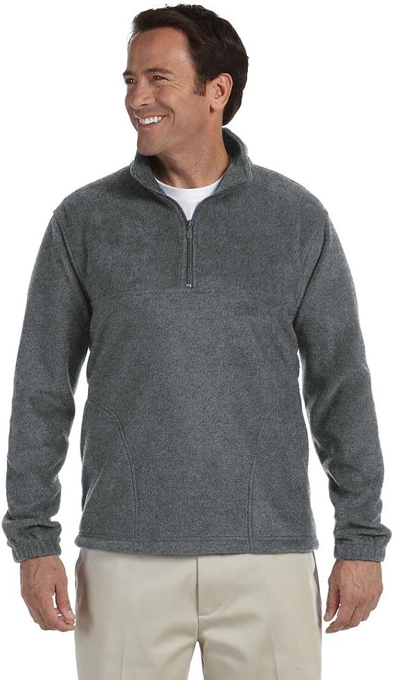 Harriton Quarter-Zip Fleece Pullover - Black - S 8 oz. Quarter-Zip Fleece Pullover