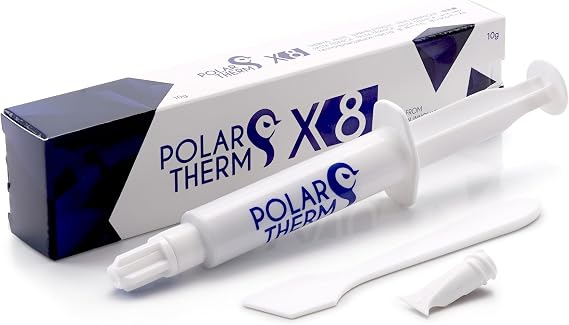Polartherm X-8 by Thermal Grizzly - 10 Grams CPU Thermal Paste for CPU & GPU - High Thermal Conductivity, Long Durability, Non-Conductive Thermal Grease - Thermal Compound Kit with Spatula