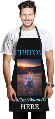Personalized Add Your Own Photo Text Custom to Kitchen Apron Prepare Gift