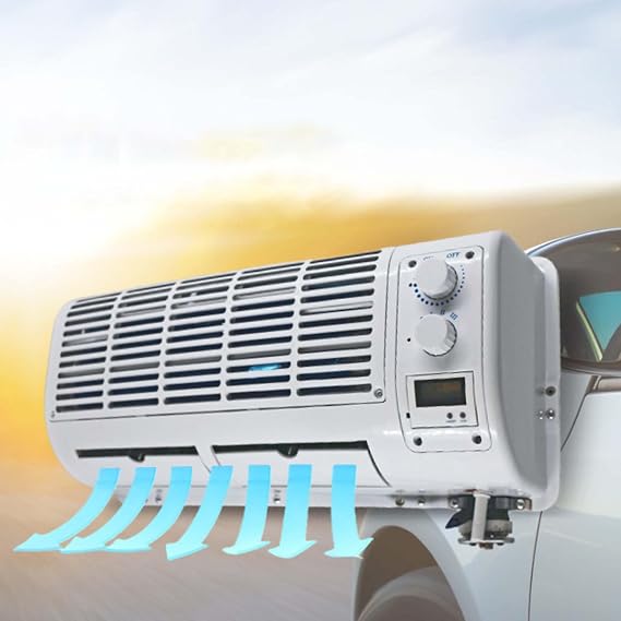 Portable Car Hanging Air Conditioner Fan Wall Mounted Cooling Fan Hanging Air Conditioning Cooler Fan Wall Mounted Air Conditioner Evaporator Kit 22525 Btu/h for Bus,24v [Energy Class A]