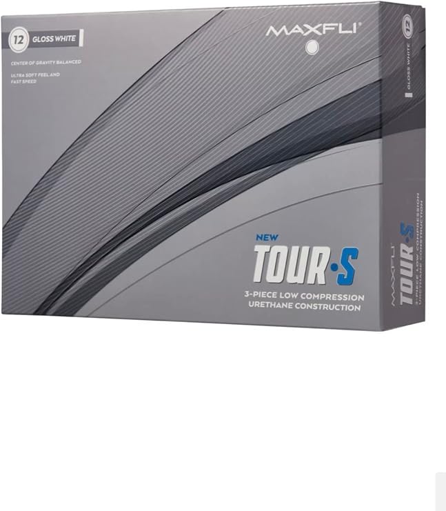 Maxfli 2023 Tour S ゴルフボール - 12個パック ホワイト 中心重力バランス ソフトキャスト ウレタン 低圧縮コア 高速マントル
