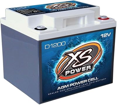 XSPower D1200 12V AGM Battery 2600A Max Amps, 725 CA, 44Ah Supports 1500W3000W Systems Compact Design FREE