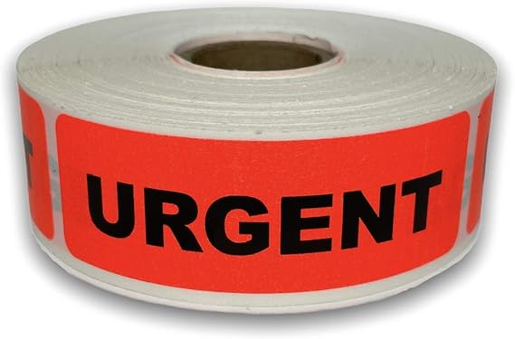 1x3-inch Urgent Labels Red Shipping Instructions Self-Adhesive Stickers 500 Labels Total