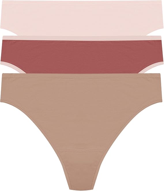 Natori Women's Bliss Bare Cotton Thong 3-pack