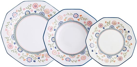 Queen's Bengal 12-Piece Ceramic Tableware Set of 4 Multi-Colour