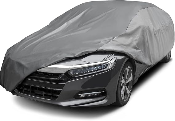 XCAR Waterproof Sedan Car Cover, All Weather, Fits Sedans Up to 200" | Windproof Buckles, Breathable Fabric, UV, Rain, Snow & Dust Protection, Soft Non-Scratch Lining, Indoor & Outdoor Use