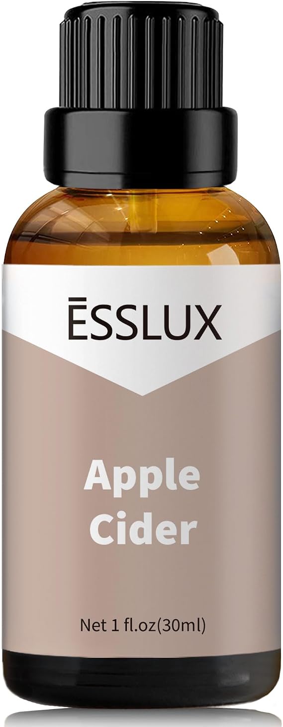 Apple Cider Fragrance Oil - ESSLUX Essential Aromatherapy Scented Oils for Diffuser, Candle Soap Making Scents, Massage, Perfume, Home Fragrance, 30