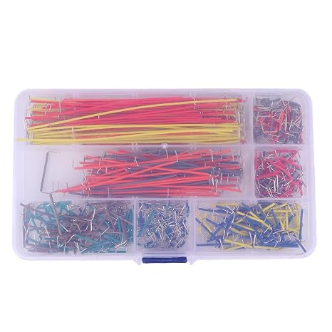 UPKOCH Breadboard Jumper Wire Set 560pcs with 14 Different Lengths in Plastic Box Copper Clad Aluminium Wire, Pre-cut and Bent Ends, Convenient for Connect Test and Storage Random Color