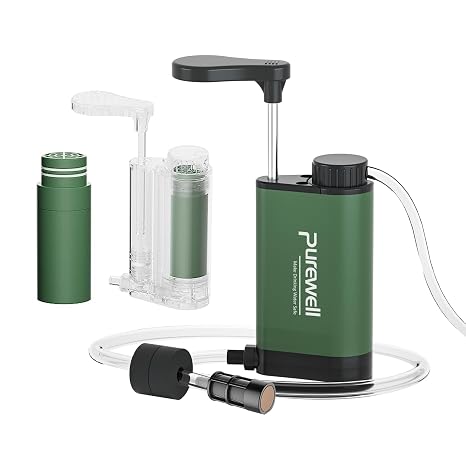 Purewell Stainless Steel Water Filter Pump+Replaceable Water Filter