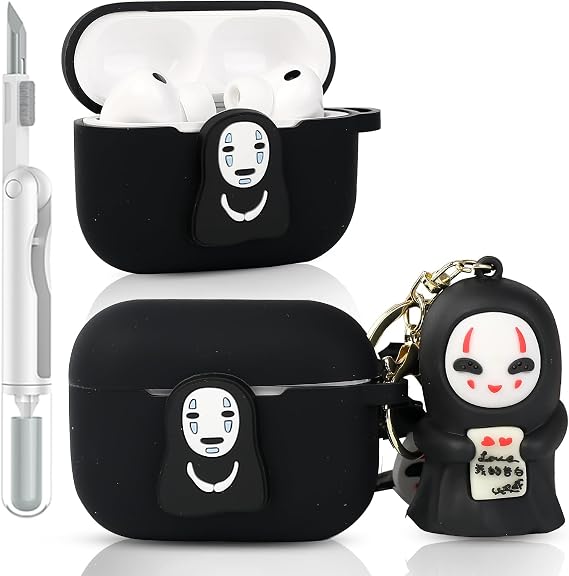 Case for AirPods Pro 3 | for AirPods Pro 3rd Generation 2025 | Silicone Cover | Full Protection | Cartoon Skin Design | with Cleaning Kit | and Various Styles Cute Doll Keychain for Boy Girl (FLSMN)