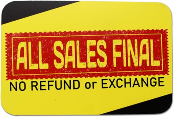 All Sales Final Sign | No Refund or Exchange PVC Sign for Stores | 12 x 8 inches