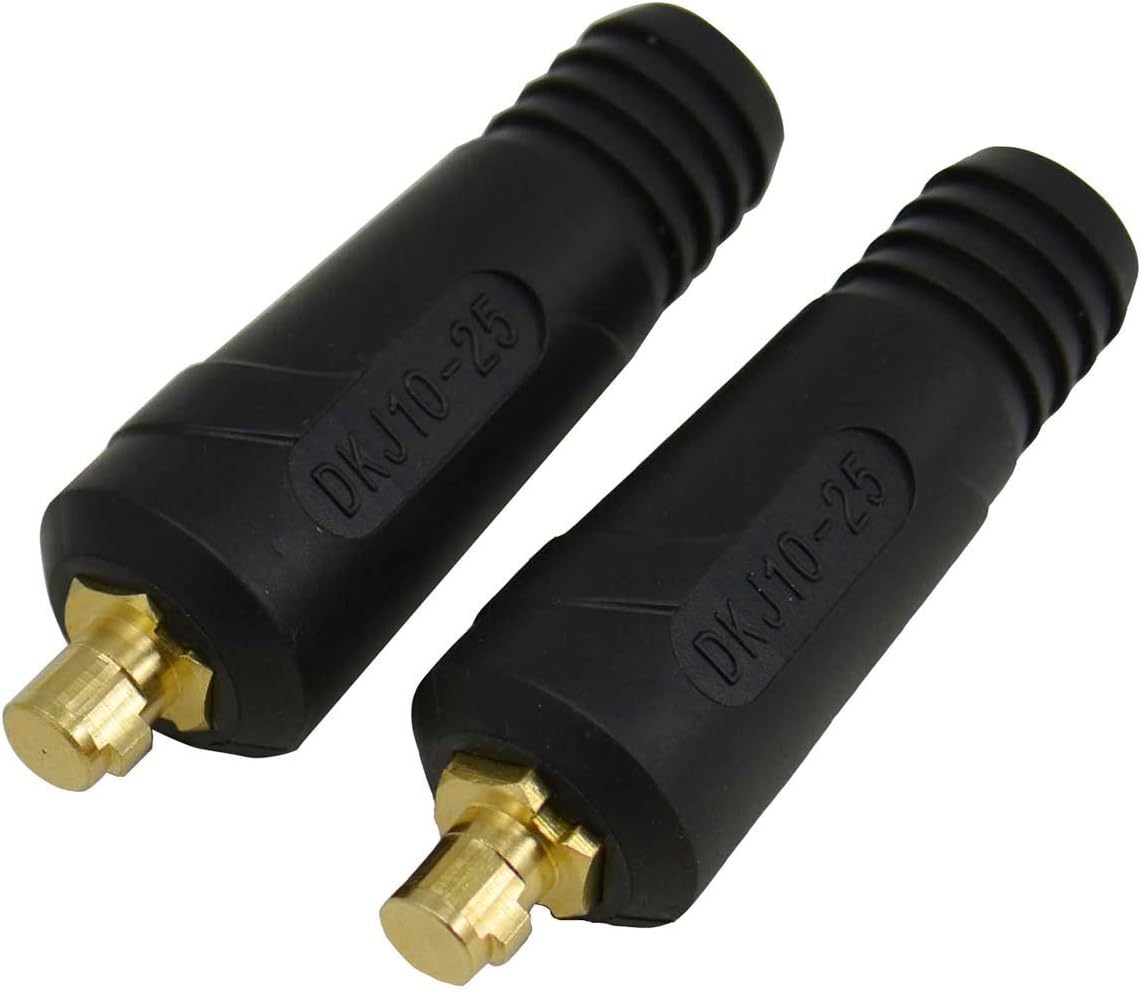 RIVERWELD TIG Welding Cable Panel Connector Socket Set Quick Fitting Dinse-Style 200Amp 2, DKJ10-25 BLACK