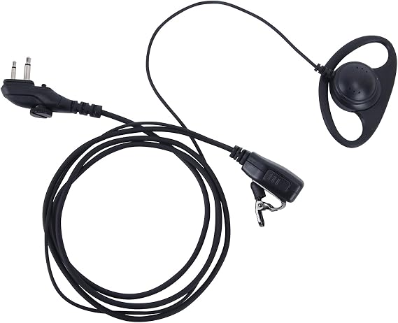 D-Shape Ear Hook Earpiece Headset - Compatible with HYT Hytera BD502, BD505, PD502, PD562, TC508, TC580, Power446-2-Pin Clip-On Design with Mic