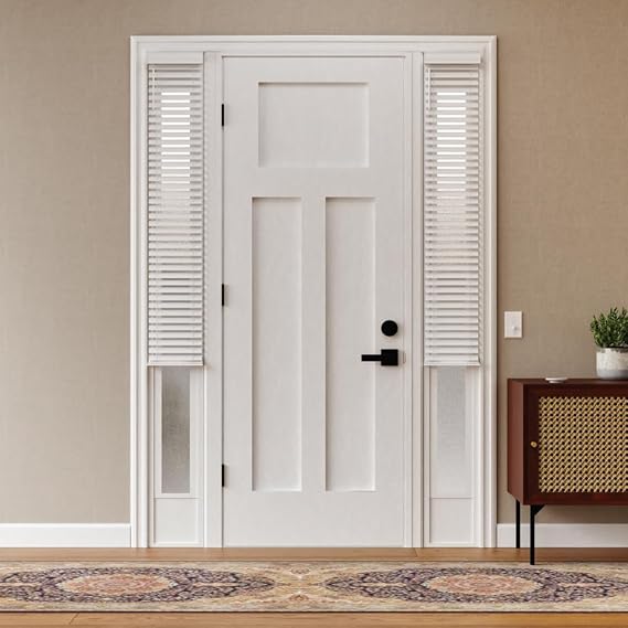 Lumino 2" Flat Slat Faux Wood Sidelight Blinds, 9" W x 72" L White