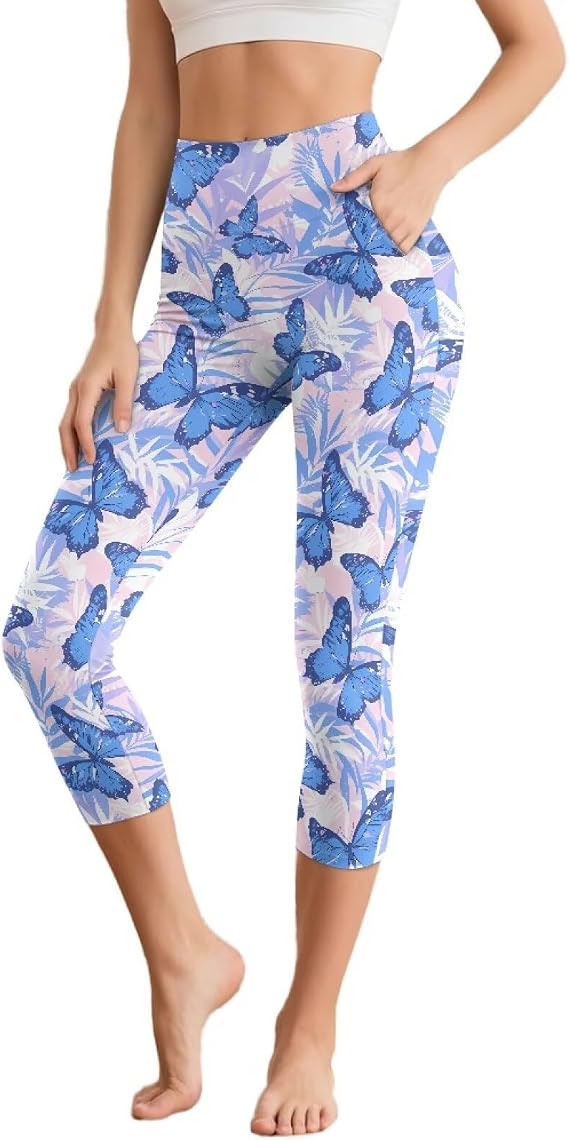 High Waisted Leggings for Women Fashion Tummy Control 7 Length Yoga Pants for Workout Party XS-3XL