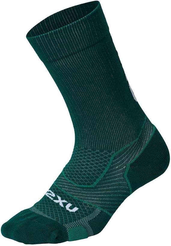 2XU Vectr Cushion Crew Socks (US, Alpha, Small, Regular, Regular, Standard, Forest Green)