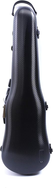yinfente Triangle 1.95kg Violin Case 4/4 Full size Carbon Fiber Strong Bag 150kg Pressure Full Size With Adjustable Backstrap Two Bow Holder(Black)