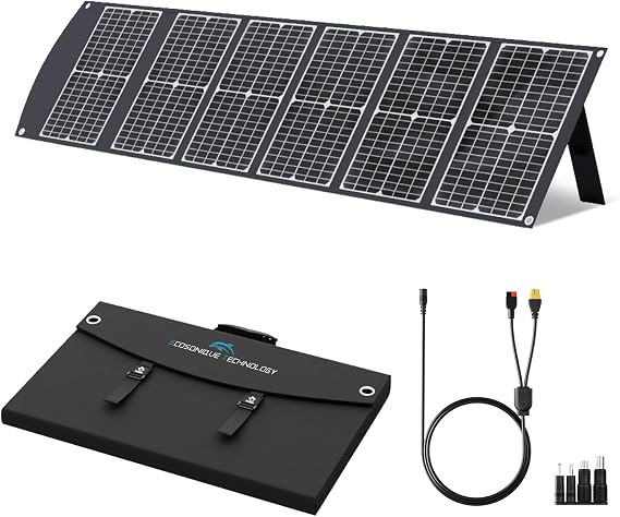 100W Portable Solar Panels with PD3.0 USB-C & QC3.0 USB-A & 20V DC Outputs | 6lbs, Foldable, IP65 Waterproof, 23.5% Efficiency, XT60/Anderson Output for Power Station Generator, Camping, RV, Off-Grid