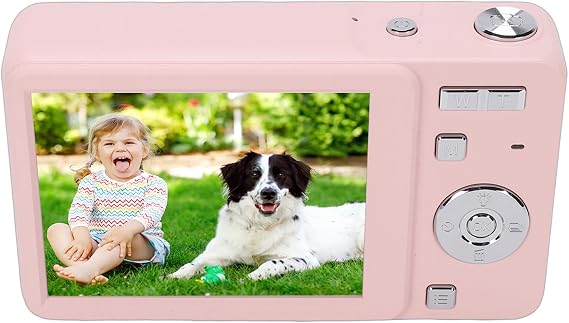 Digital Camera 4K HD 64MP Sliding Retro Video with 16X Zoom Auto Focus 2.8 Inch Screen for Travel Photography Students (pink)