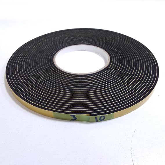 Contacall Kapı Pencere İzolasyon Bandı/Kapı Pencere Yalıtım Süngeri EPDM-3 mm Kalınlık 10 mm Genişlik 10 Metre Uzunluk