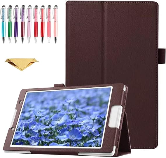 Huawei Mediapad M6 8.4 Case 2019, Slim PU Leather Folio 2-Folding Stand Cover with Auto Sleep/Wake Feature for Huawei Mediapad M6 8.4 2019 Tablet, Brown