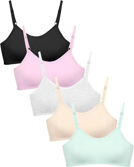 Nubofy Girls Training Bra,Wireless Lightly Padded for Teen Girls 12-16Y