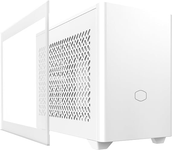 Cooler Master NR200P V2 White Mini-ITX PC Case Ready, SFX Fit PSU Ready to Install, 280mm AIO Support, 357mm Vertical GPU Mount, Designed Ready Nvidia RTX 5090 | AMD RX 9070 XT, Tempered Glass, DIY