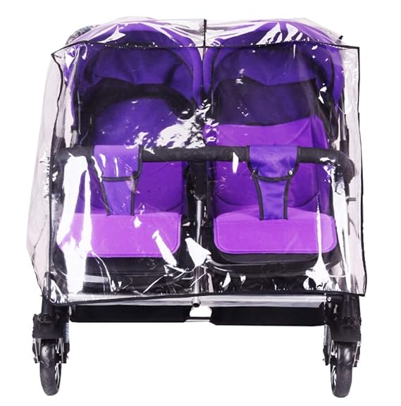 Double Stroller Rain Cover Universal Weather Shield for Side by Side Baby Stroller Waterproof Twin Pram Pushchair Raincoat Baby Outdoor Activities Accessories