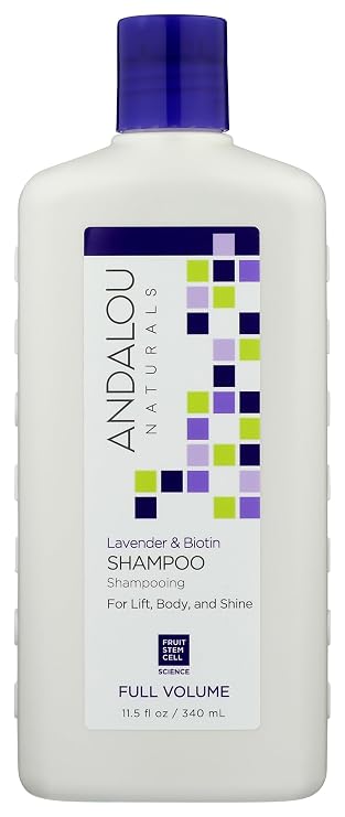 Andalou Naturals Lavender & Biotin Full Volume Shampoo,Purple,11.5 Fl Oz (Pack of 1)