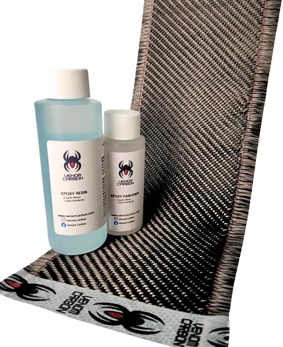4" x 5FT Twill Weave Carbon Fiber Fabric Resin Kit