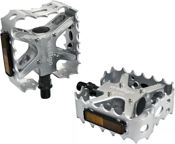 Wellgo Old School BMX MTB Bear Trap 1/2" Bicycle Pedals, Silver, WE3039